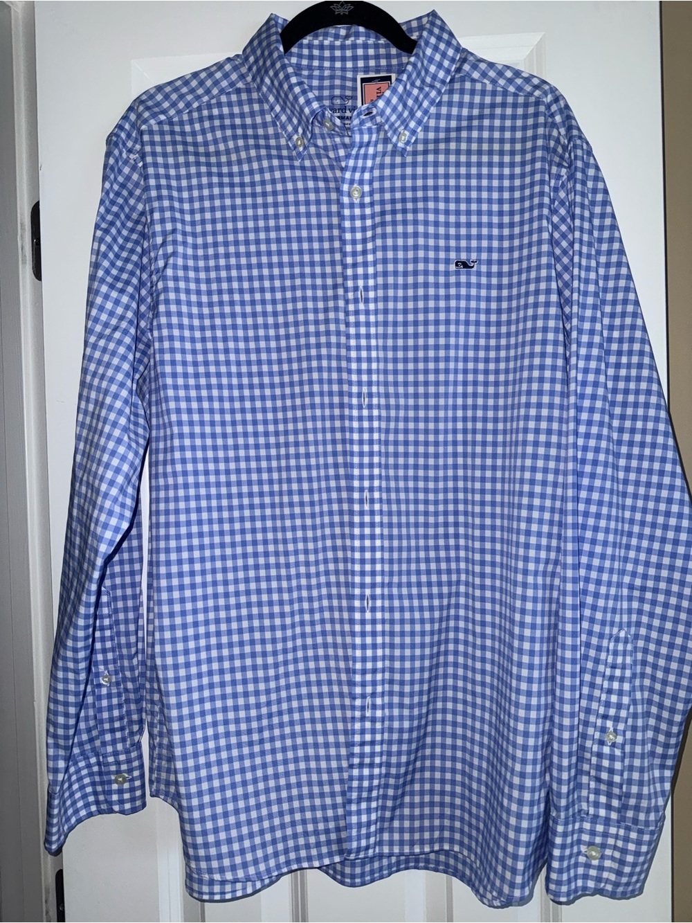 Vineyard Vines Blue and White Gingham Button-Down Shirt
